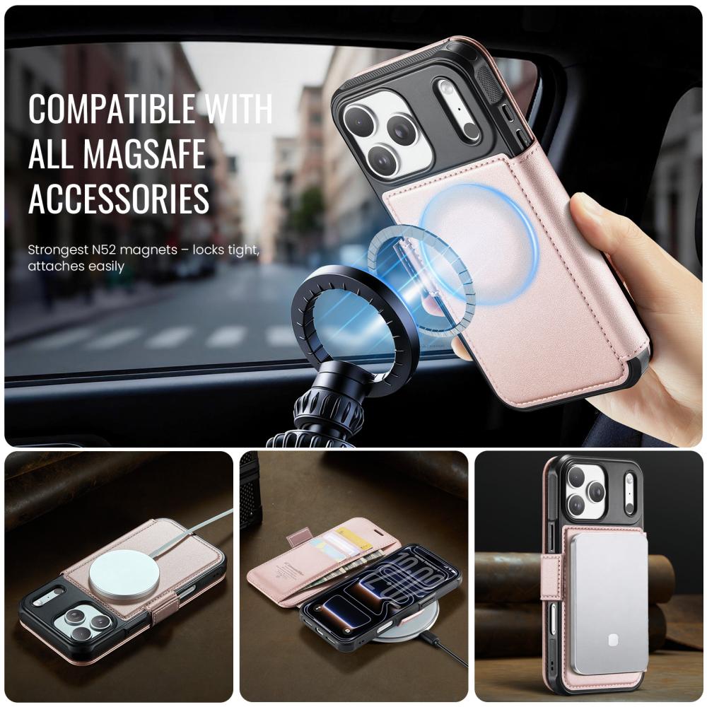 CASEME CASEME iPhone 17 Pro Skal RFID Plånbok Roséguld