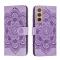  Samsung Galaxy S22 Fodral Sun Mandala Läder Lila