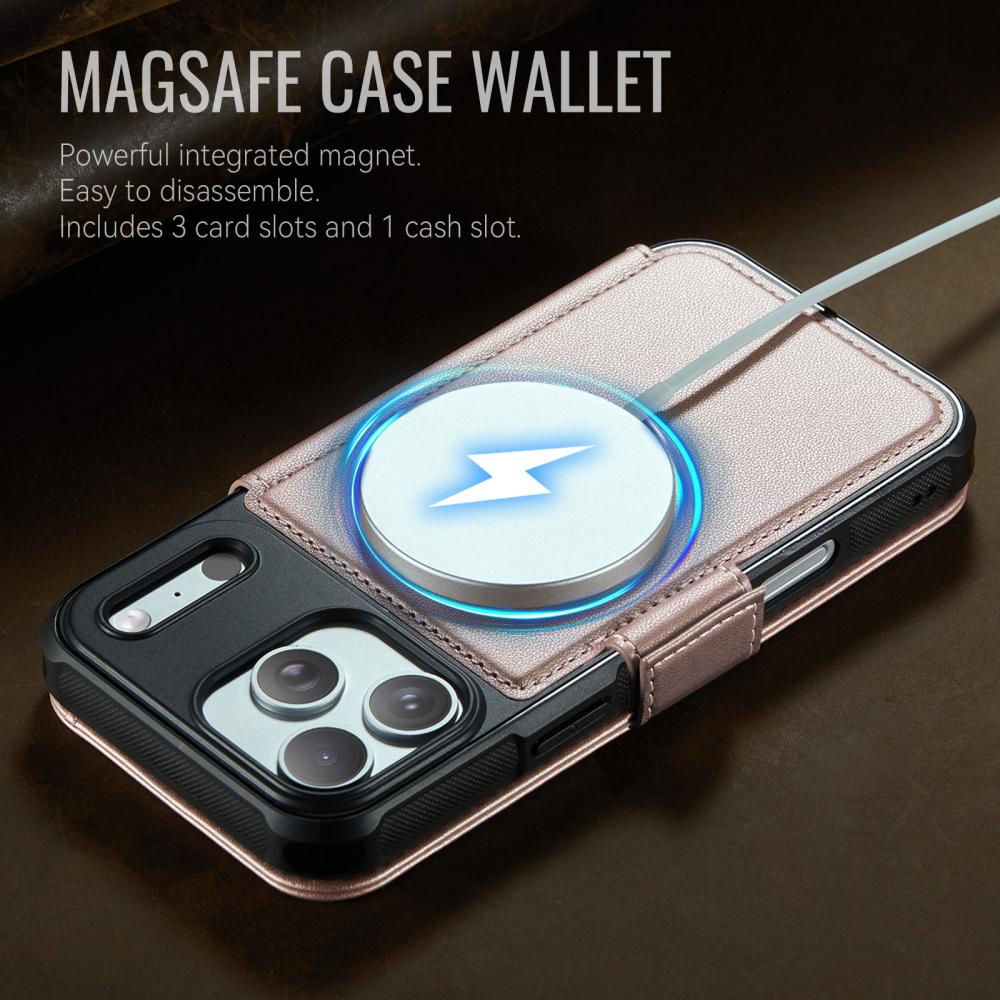 CASEME CASEME iPhone 17 Pro Skal RFID Plånbok Roséguld