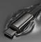 BASEUS Baseus Tungsten 1m 100W 5A PD QC USB-C - USB-C Flätad Nylon Kabel - Svart