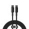 BASEUS Baseus Tungsten 2m 100W 5A PD QC USB-C - USB-C Flätad Nylon Kabel - Svart