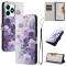  Honor X5c Plus Fodral Med Tryck Lila Rosor