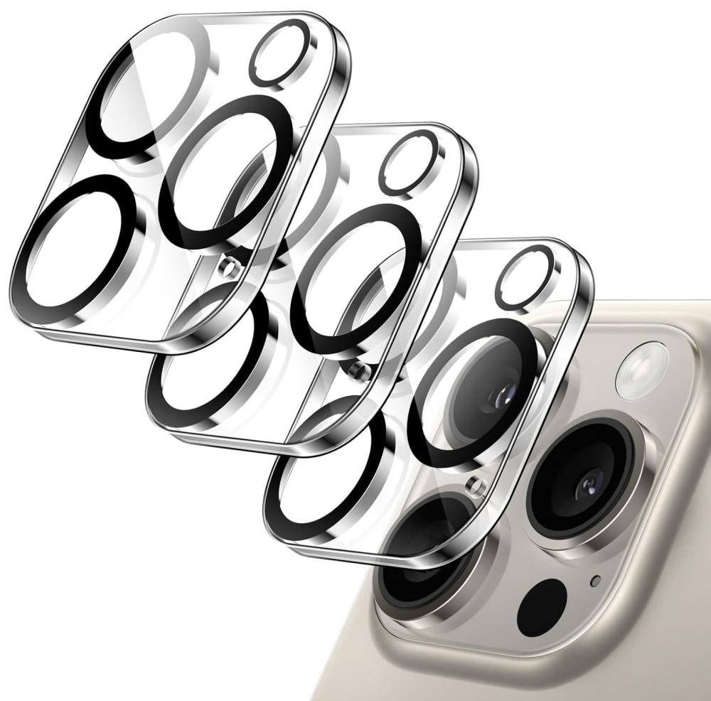  3-Pack iPhone 15 Pro Max Linsskydd I Härdat Glas
