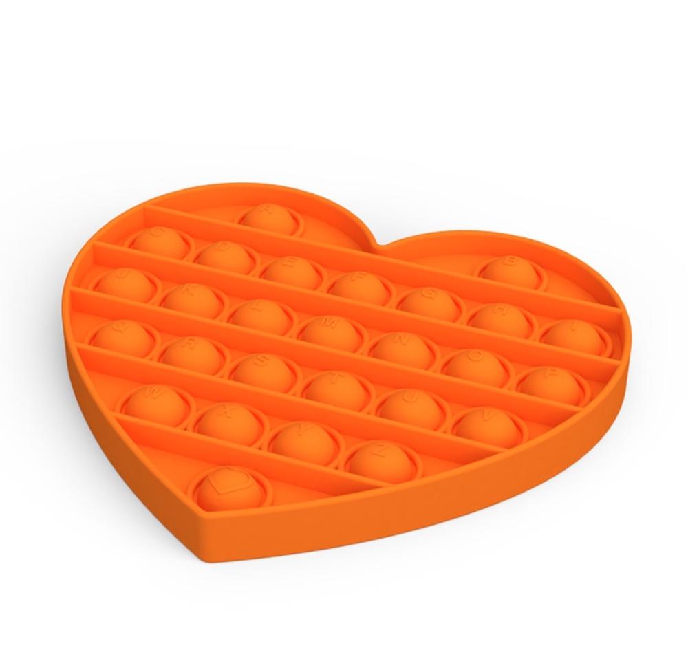  Pop It Fidget Toy Hjärta - Orange