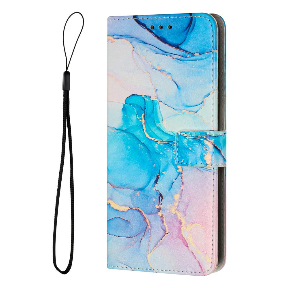  Samsung Galaxy A37 5G Fodral Läder Marmor Rosa / Grön