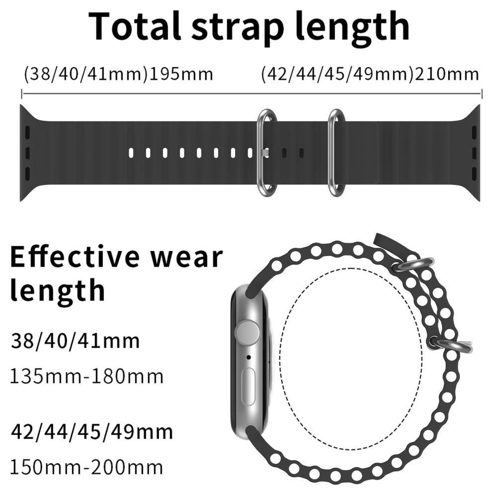ColorPop Apple Watch 42/44/45/46/49 mm Armband Ocean Wave Svart