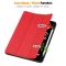  iPad Pro 11 2025/2024 Fodral Tri-Fold Pennhållare Röd