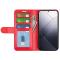  Xiaomi 14 Fodral Crazy Horse Läder Röd