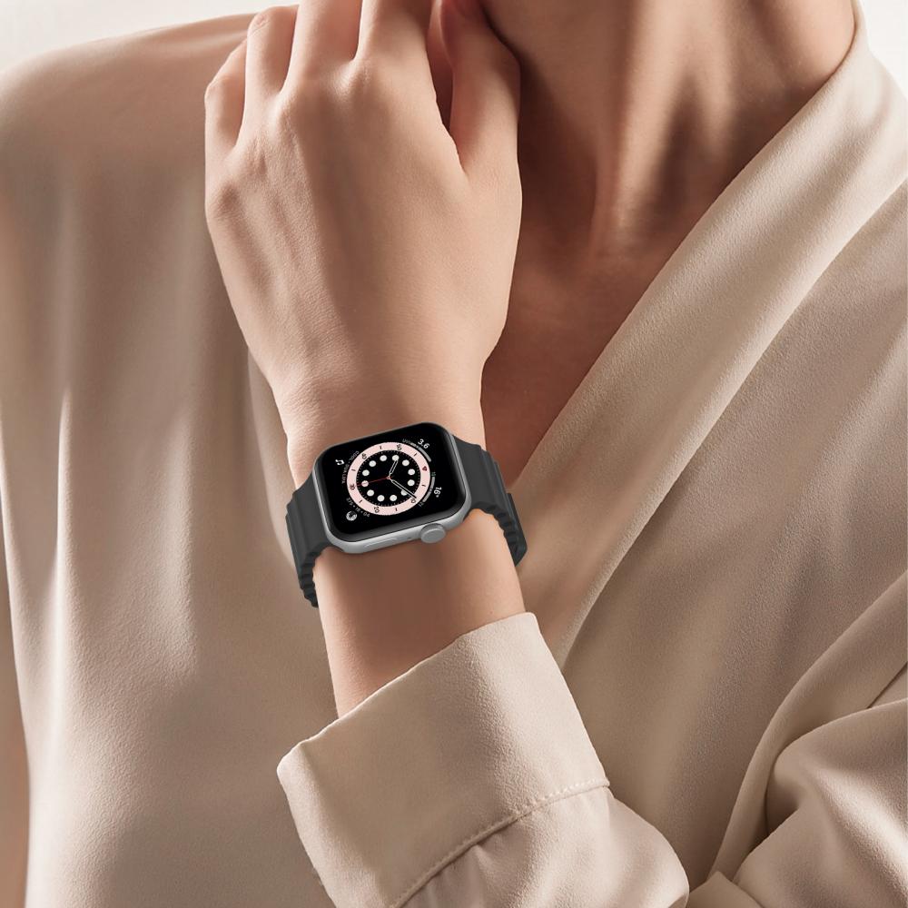 ColorPop Apple Watch 42/44/45/46/49 mm Armband Ocean Wave Svart