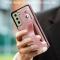  Samsung Galaxy S21 FE Skal Med Kortfack Och Strap Roséguld
