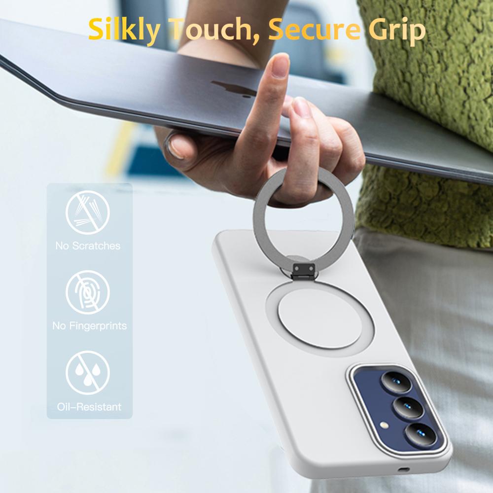  Samsung Galaxy S25 FE Skal MagSafe Kickstand Hybrid Vit
