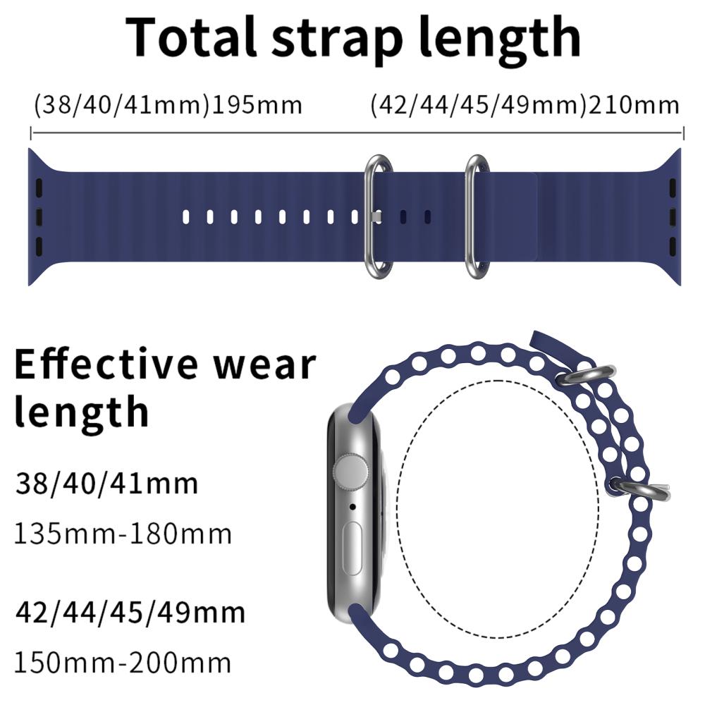 ColorPop Apple Watch 42/44/45/46/49 mm Armband Ocean Wave Midnight Blue