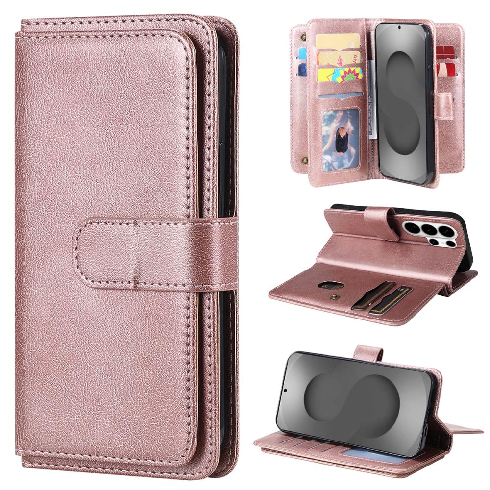  Samsung Galaxy S26 Ultra Fodral Multifunktionellt Läder Roséguld