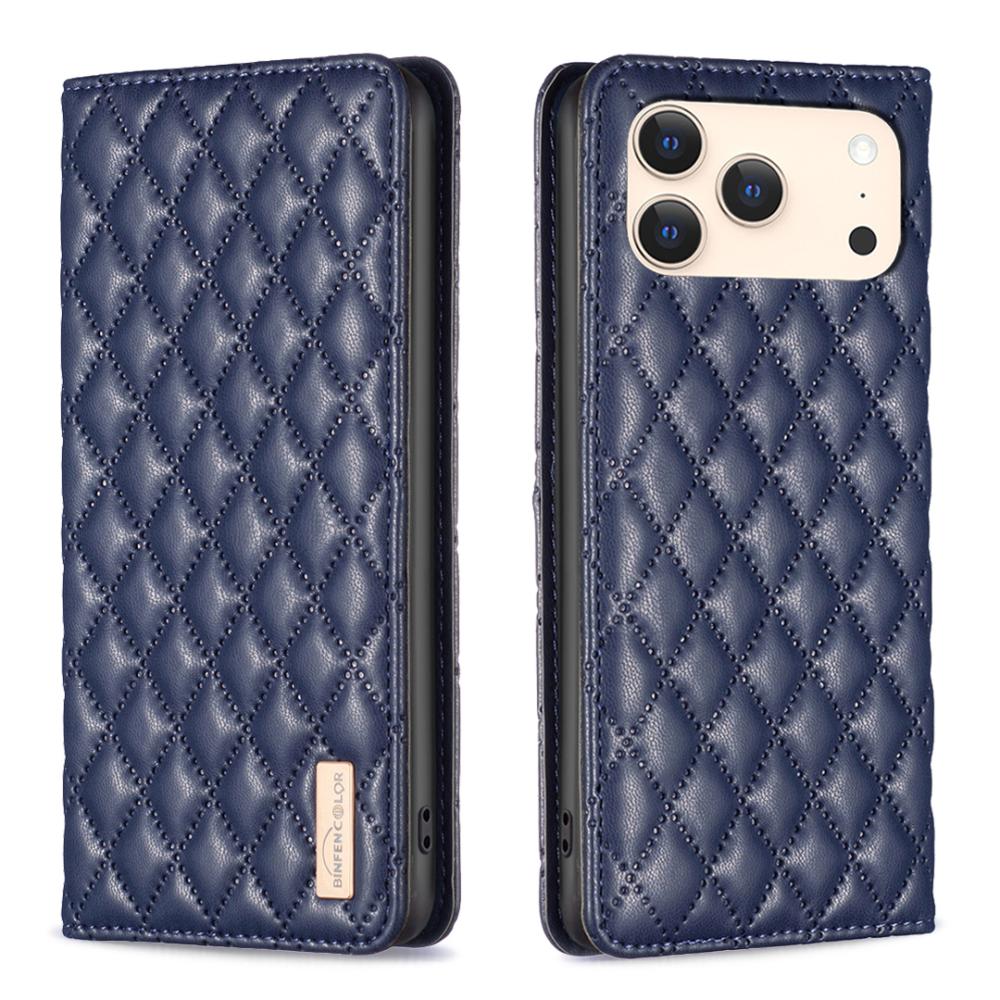 BINFEN BINFEN iPhone 17 Pro Max Fodral Diamond Flip Läder Blå