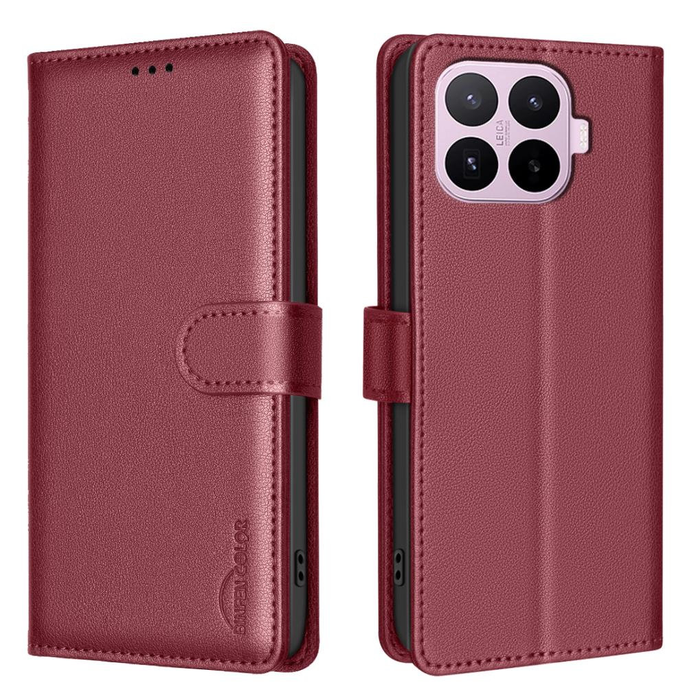 BINFEN BINFEN Xiaomi 17T Pro Fodral RFID Läder Röd