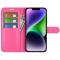  iPhone 15 Fodral Litchi Textur Rosa