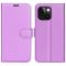  iPhone 15 Fodral Litchi Textur Lila