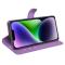  iPhone 15 Fodral Litchi Textur Lila