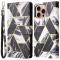  iPhone 16 Pro Fodral Läder Marmor Svart/Vit