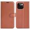  iPhone 15 Fodral Litchi Textur Brun