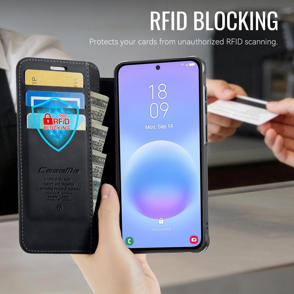 CASEME CASEME Samsung Galaxy A17/A16/A26 Skal RFID Plånbok Svart
