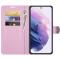  Samsung Galaxy S22 Plus Fodral Litchi Textur Ljus Rosa