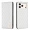 BINFEN BINFEN iPhone 17 Pro Max Fodral Diamond Flip Läder Vit