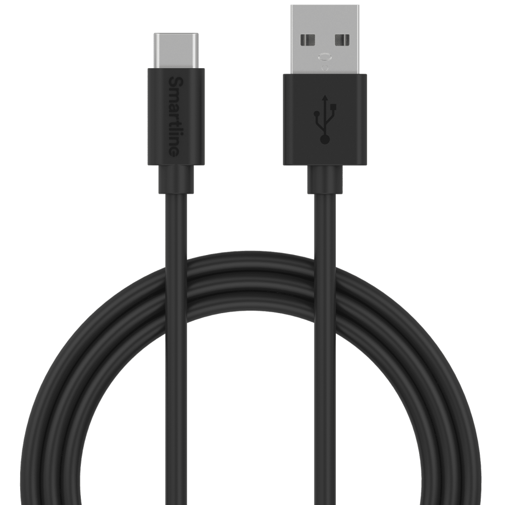 Smartline Smartline 1m 3A USB-C Laddningskabel Svart