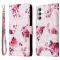  Samsung Galaxy S25 Fodral Läder Marmor Roséguld