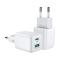 JOYROOM Joyroom 30W PD QC USB-C / USB-A Väggladdare Vit