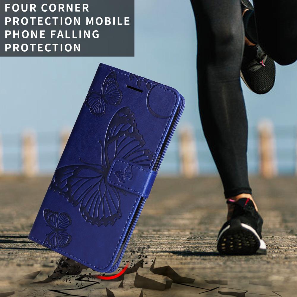  Motorola Moto G86 Power/G86 5G Fodral Fjäril Tryck Blå