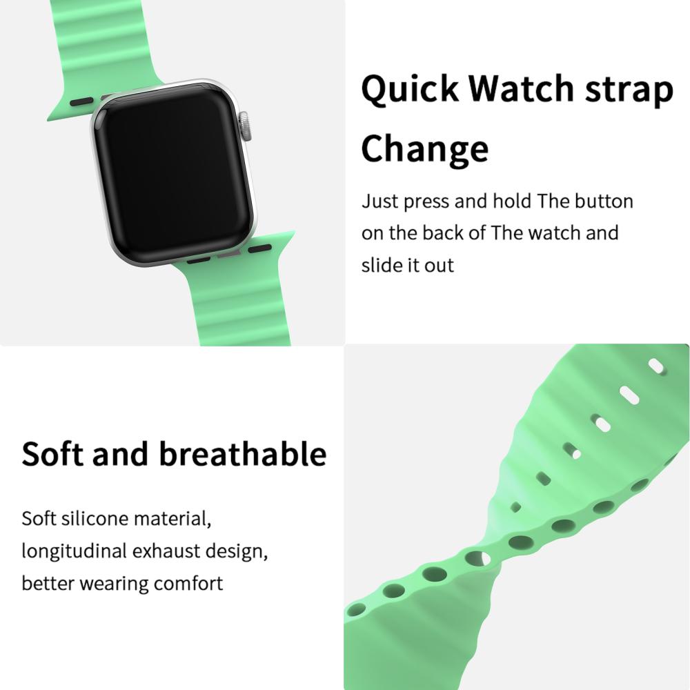 ColorPop Apple Watch 42/44/45/46/49 mm Armband Ocean Wave Pistasch