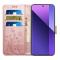  Samsung Galaxy S25 Edge Fodral Med Blommigt Tryck Roséguld