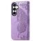  Samsung Galaxy S23 FE Fodral Fjäril Tryck Ljus Lila
