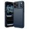  iPhone 18 Pro / 17 Pro Skal TPU Kolfiber Textur Blå