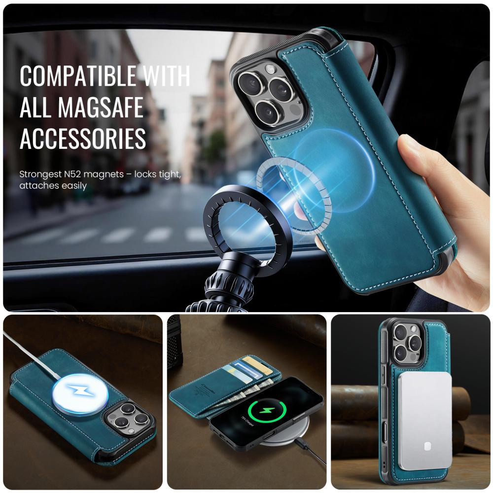 CASEME CASEME iPhone 16 Pro Max Skal RFID Plånbok Blå