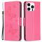  iPhone 16 Pro Max Fodral Med Fjäril Tryck Rosa