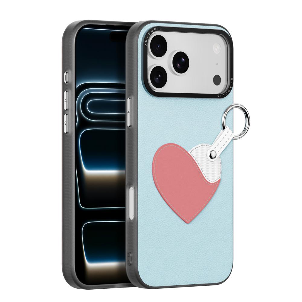 DUX DUCIS DUX DUCIS iPhone 18 Pro Max/17 Pro Max Skal PU-Läder Hjärta Ljus Blå