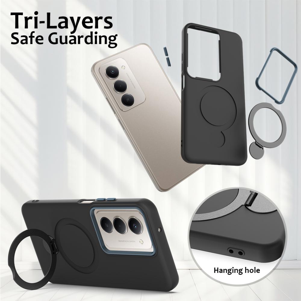  Samsung Galaxy A36 5G Skal MagSafe Kickstand Hybrid Svart