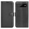  Google Pixel 6A Fodral Litchi Läder Svart