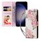  Samsung Galaxy S25 Fodral RFID Rosa Blommor