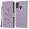  Motorola Moto G10/G20/G30 - Tryckt Flower/Butterfly Fodral - Lila