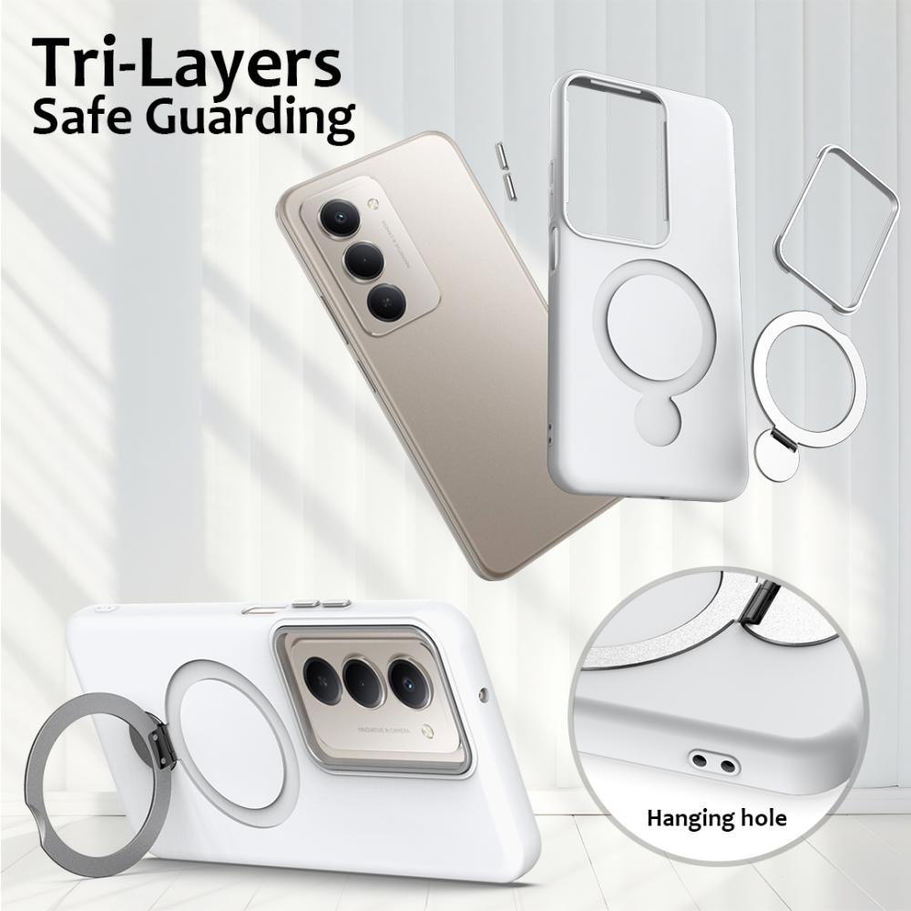  Samsung Galaxy A36 5G Skal MagSafe Kickstand Hybrid Vit
