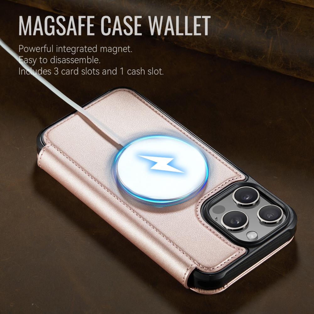 CASEME CASEME iPhone 16 Pro Max Skal RFID Plånbok Roséguld