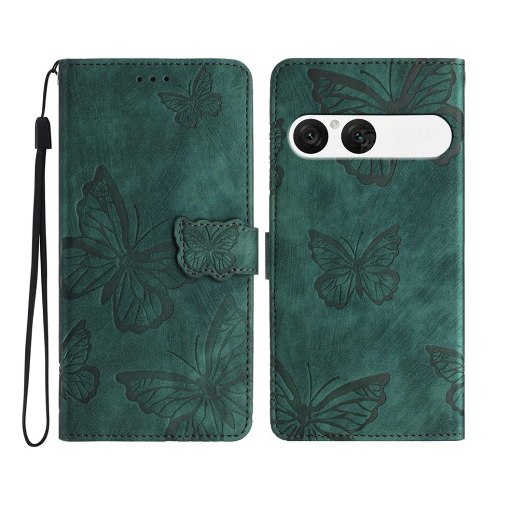  Sony Xperia 10 VII Fodral Fjäril Tryck Grön