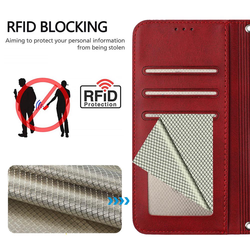  Nothing Phone 3 Fodral RFID Läder Röd