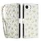  iPhone 17e / 16e Fodral Rhombus Läder Blommor Vit