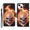  iPhone 14 Fodral Med Tryck Flame Skull