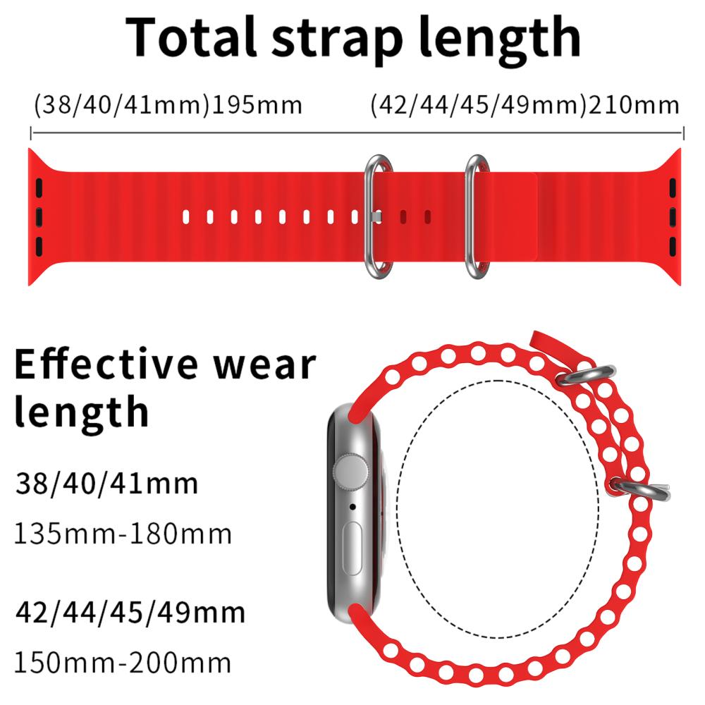 ColorPop Apple Watch 42/41/40/38 mm Armband Ocean Wave Röd