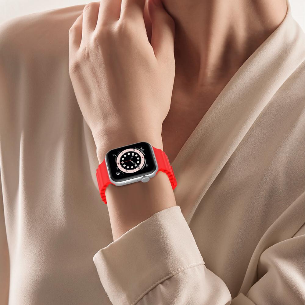 ColorPop Apple Watch 42/41/40/38 mm Armband Ocean Wave Röd